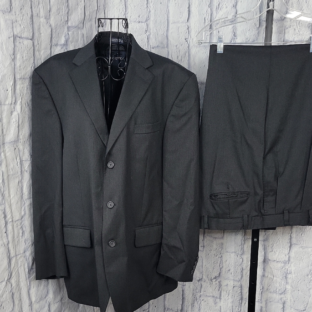 Nautica Men's Black Wool 2 Piece Jacket and‎ Pants Suit 44/38